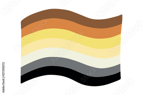 Colorful Bear pride flag Happy pride day LGBTQ community Pride Month Vector hand drawn doodle for posters, stickers, logo, cards