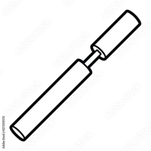 Cartoon pletokan line art vector illustration, black and white, gambar mainan pletokan clip art, indonesian traditional toys, pletokan bambu permainan tradisional indonesia