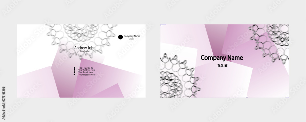 Fototapeta premium Elegant Business Card Design with Floral Patterns