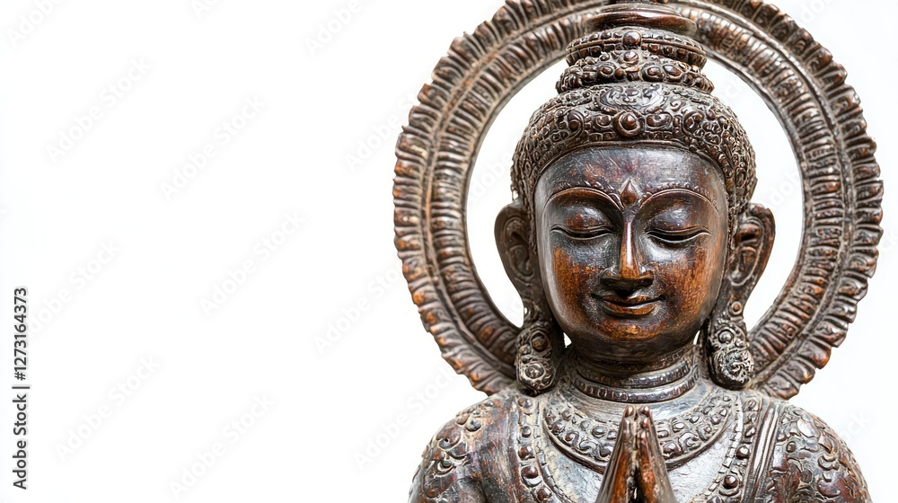 custom made wallpaper toronto digitalA figure representing God in Jainism, depicted as a meditative figure with a serene expression against a white background.