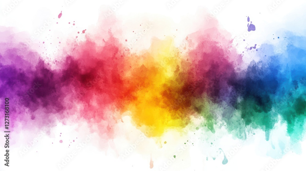 A vibrant explosion of colors blends seamlessly, creating a visually appealing abstract design, Ideal for backgrounds, art projects, or marketing materials needing a splash of creativity,