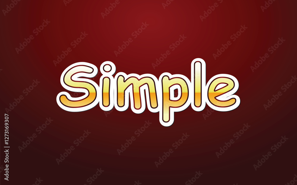 Simple text effect, 3d editable text style effect
