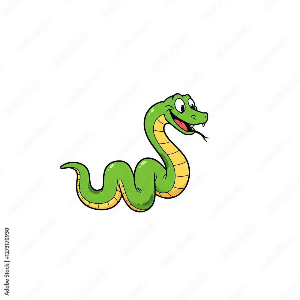 Fototapeta premium Cartoon Happy Snake