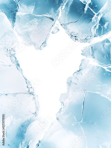 Cracked ice blocks