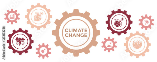 Climate Change Banner Icon. Vector Illustration For Business Corporate