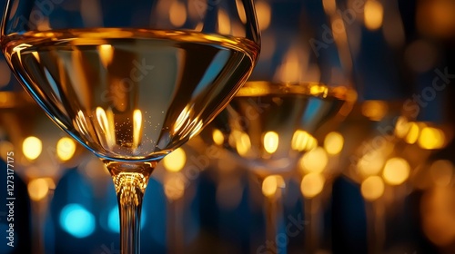 Sparkling Celebration Golden Champagne Glasses Elegance and Toasting Occasion Photography photo