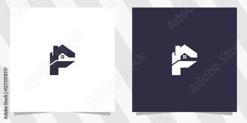 letter f with home logo design