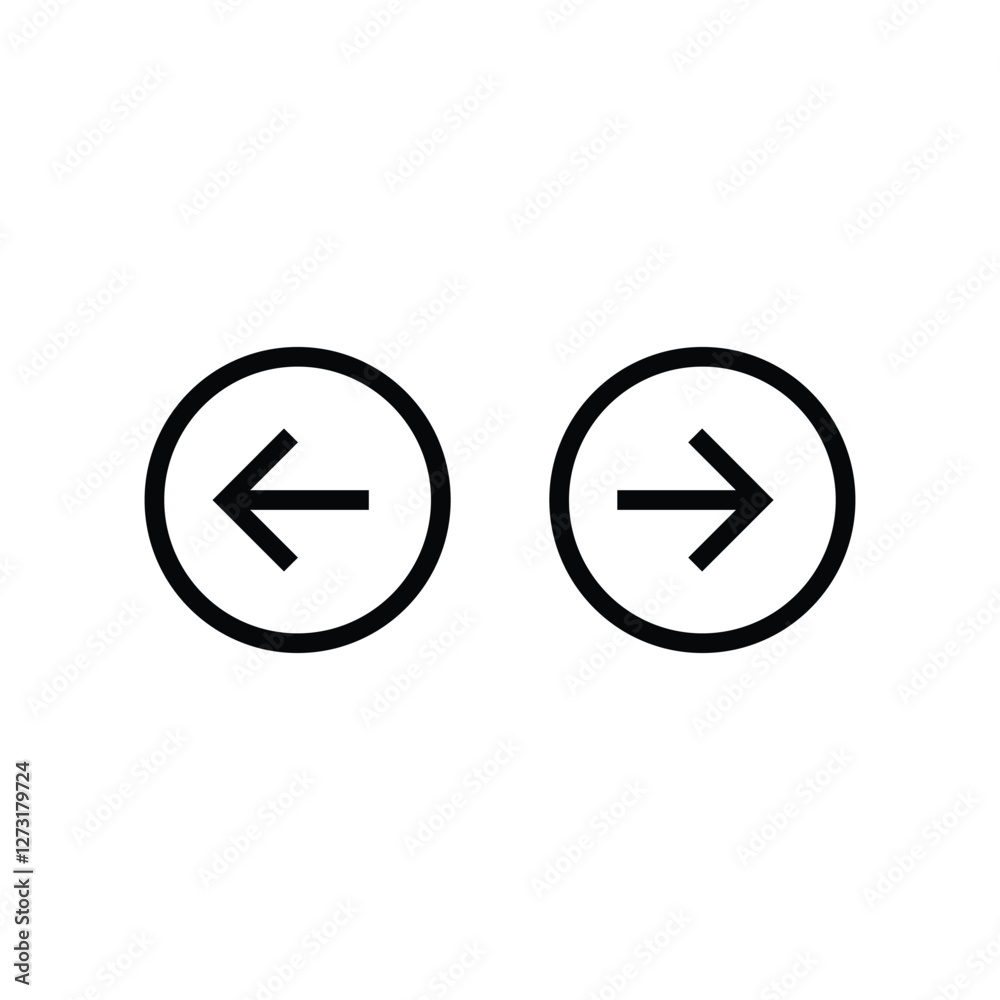 left arrow and right arrow button icon vector left arrow and right arrow button icon vector