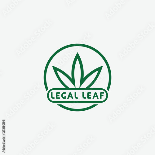 Minimalist Green Cannabis Vector Logo Design
