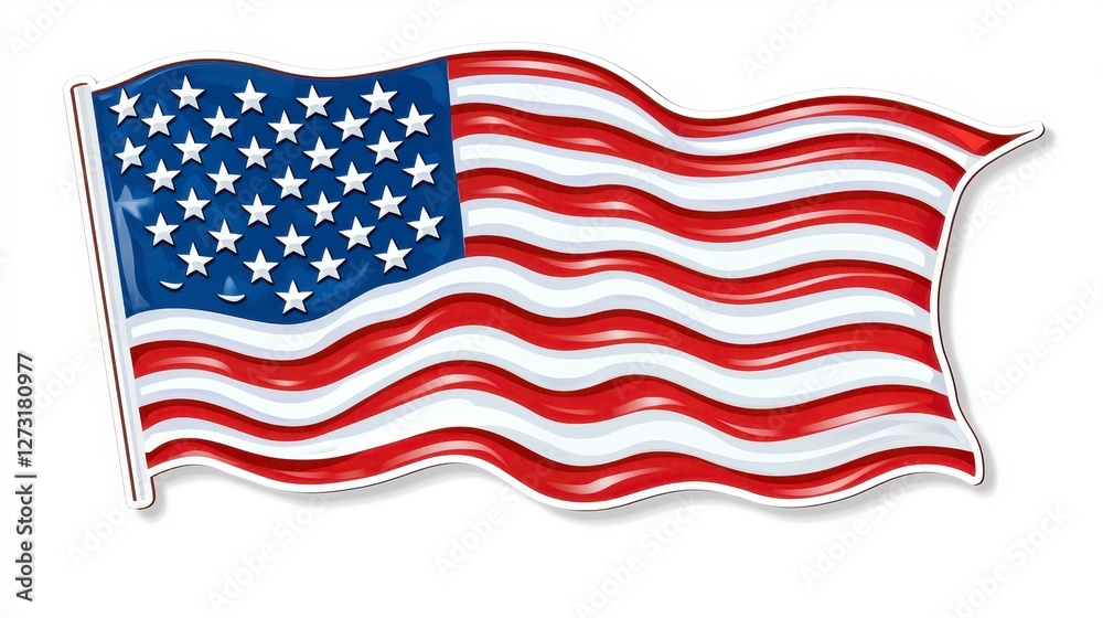 Fototapeta premium Patriotic Waving American Flag Symbolism Independence Freedom Banner