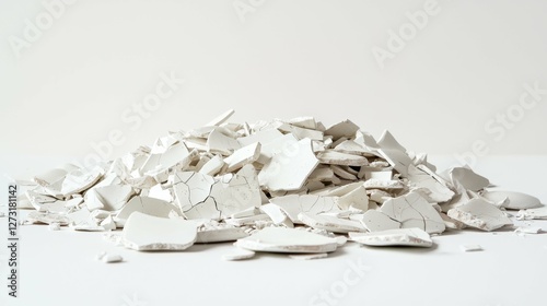 Wallpaper Mural Fragments of Ceramic Artifacts Scattered White Pieces Destruction Torontodigital.ca