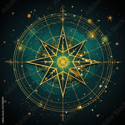Abstract Constellation Map with Bold Tertiary Colors and Graphic Style
