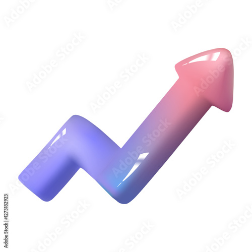 3d illustration render full colour graphic chart. icon vector illustration