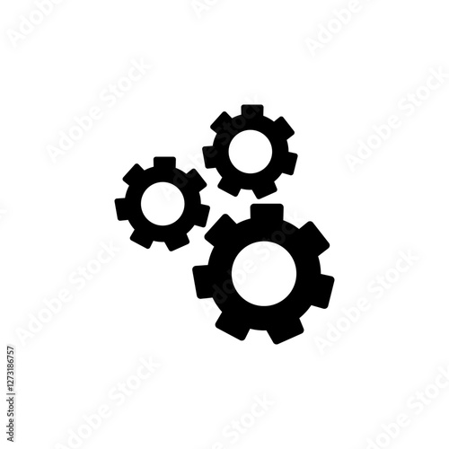 Robotic gear icon on white background