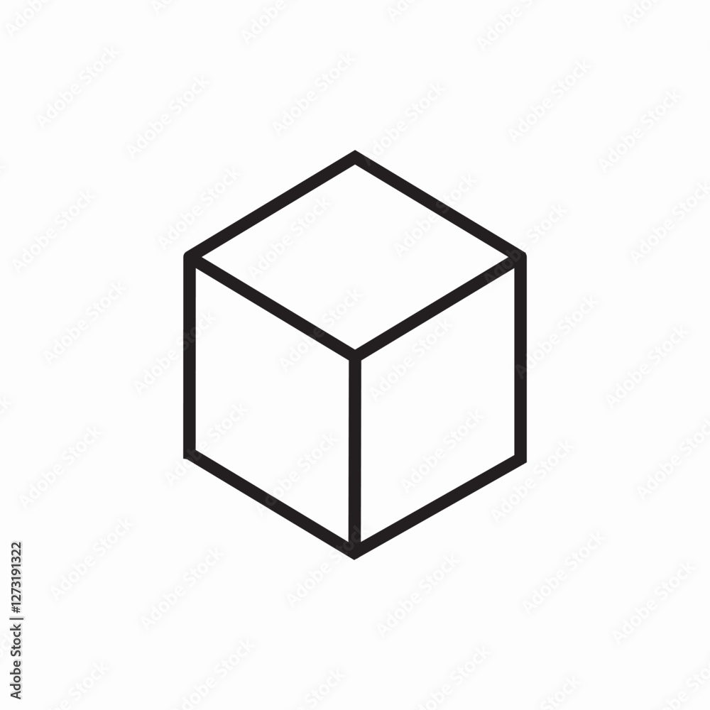 cube three dimension icon vector sign cube three dimension icon vector sign