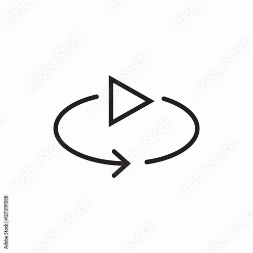 video loop repeat icon vector sign