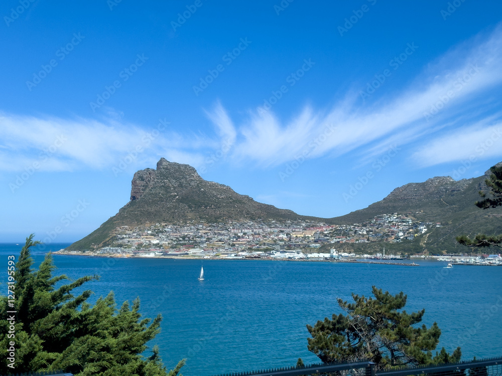 Obraz premium Hout bay panoramic view, a seaside suburb of Cape Town in South Africa,