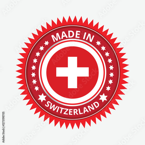 Guarantee and made in Switzerland tag icon vector