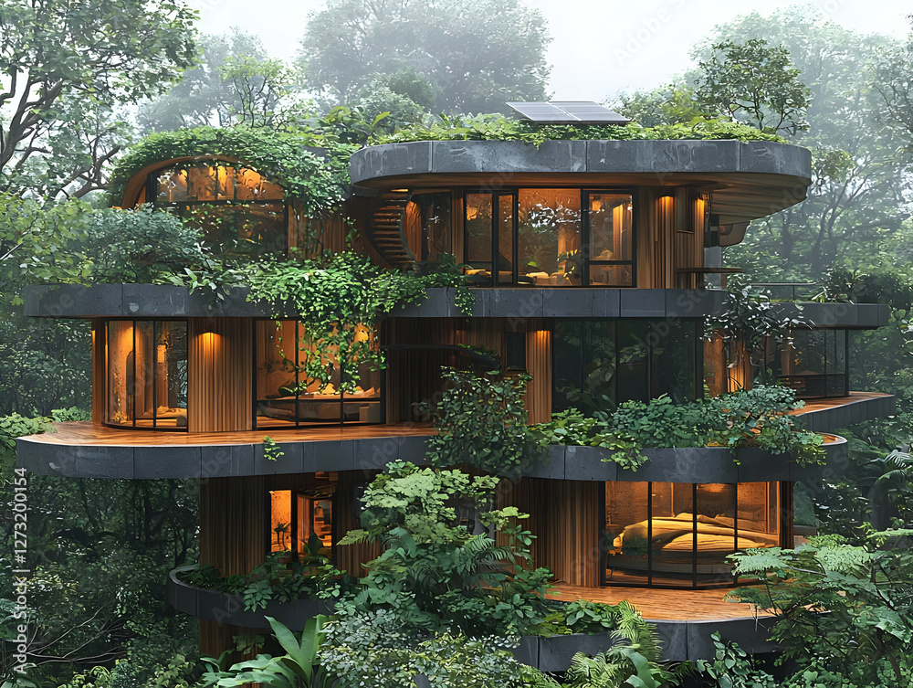 Jungle Treehouse 3D Illustration Jungle Treehouse 3D Illustration