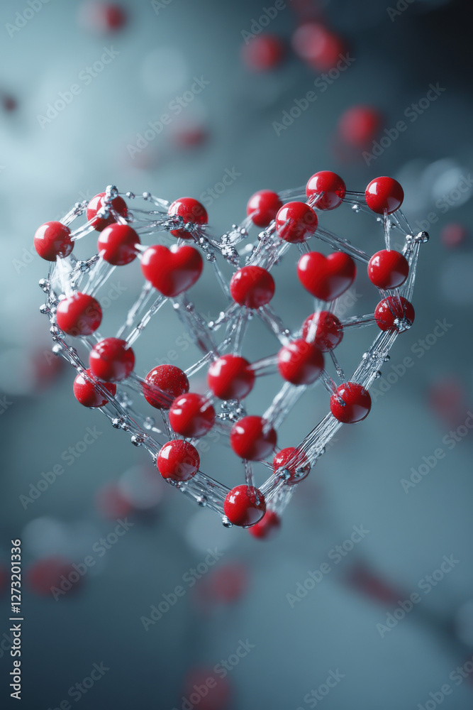 Obraz premium 3D rendering of a molecular structure, symbolizing protein engineering