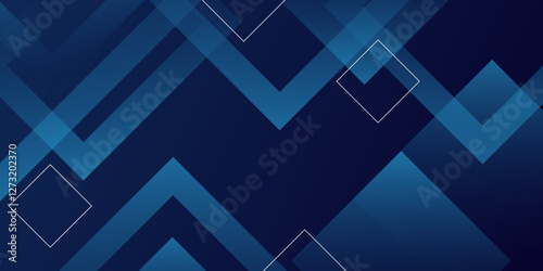 Blue Vector Gradient Abstract Background with Shapes Elements. Blue modern abstract wide banner with geometric shapes background poster with dynamic lights. Technology network vector illustration. 