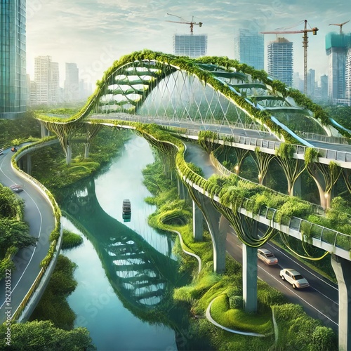 Green Bridges Bridges incorporating vegetation creating ecologic