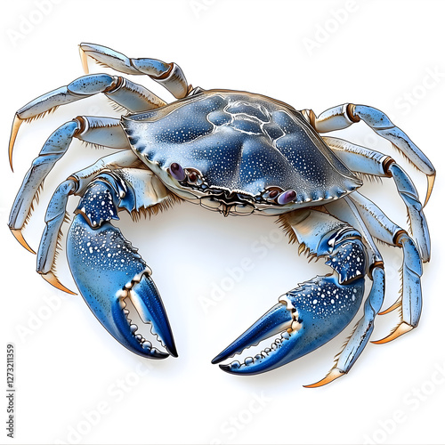 Blue Crab Isolated on White Background photo