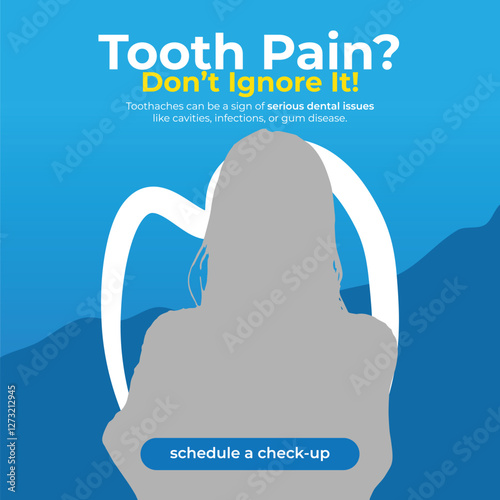 Toothache Awareness Social Media Post | Dental Pain Consultation Template