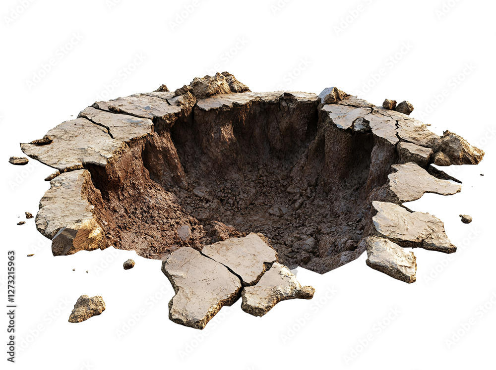 Obraz premium Large Crater in Ground