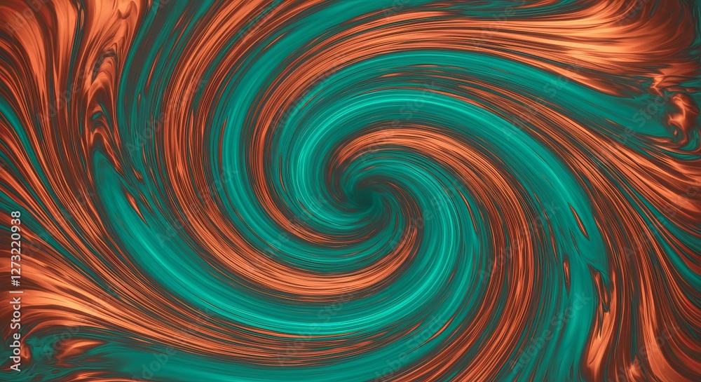 Vibrant swirl pattern in turquoise and orange hues for dynamic background design Vibrant swirl pattern in turquoise and orange hues for dynamic background design