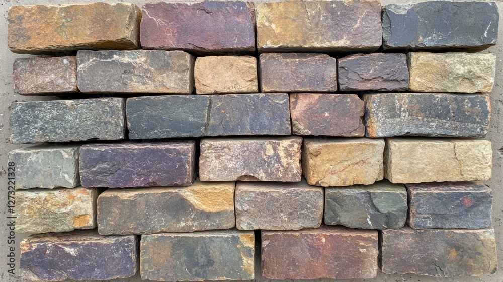 Obraz premium Multicolored Sandstone Brick Wall Texture