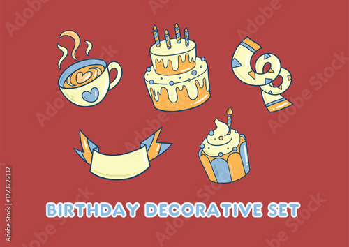 Fun and Playful Birthday Greeting Card Design Element
