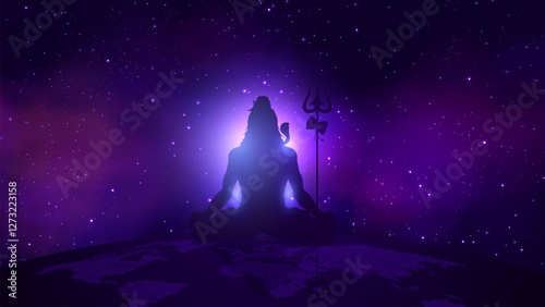 Happy Maha Shivratri Greeting, Mahashivratri Shiv Background Design. A Hindu festival celebrated of lord shiva night. English Translation - Happy Maha Shivratri
