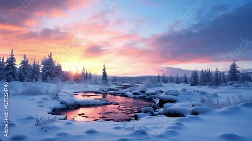 morning snowy landscape