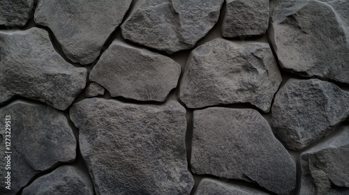 Volcanic basalt stone, rough surface, dark black and gray tones, matte finish, natural background