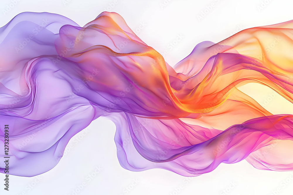 Abstract Purple Orange Flowing Fabric 3D Illustration Abstract Purple Orange Flowing Fabric 3D Illustration