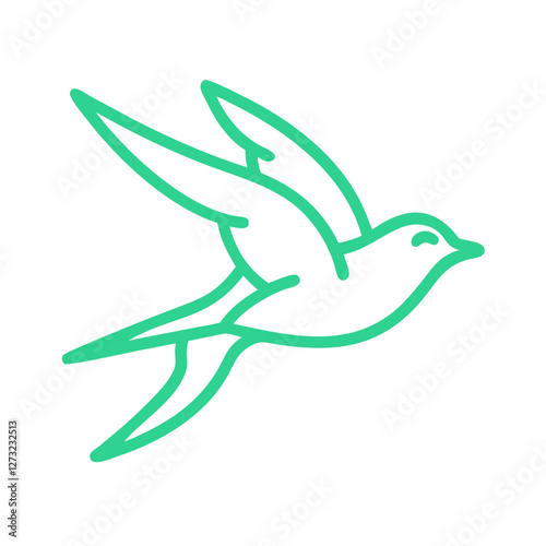 Cute Icon swallow flying gracefully for the spring concept
