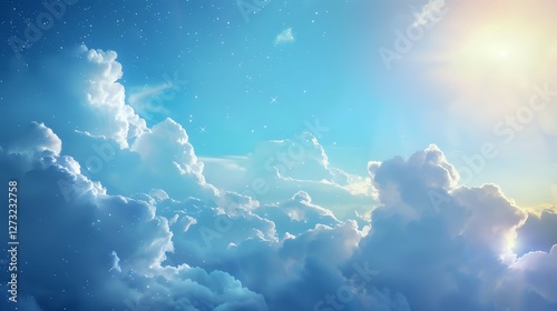 Heavenly Cloudscape: Sun, Stars, and Sky