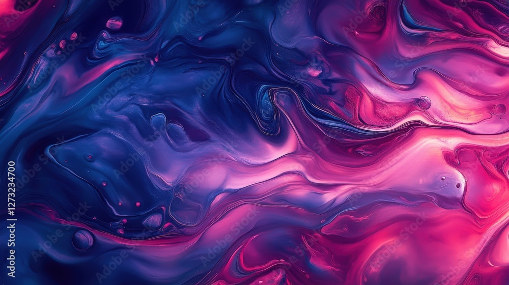 Fototapeta premium Abstract Swirling Purple and Blue Paint Texture