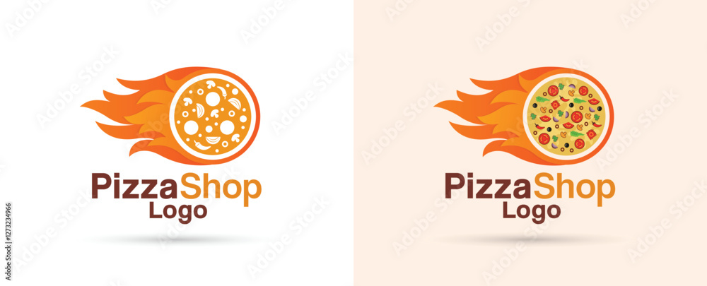 Pizza shop vector logo design Pizza shop vector logo design