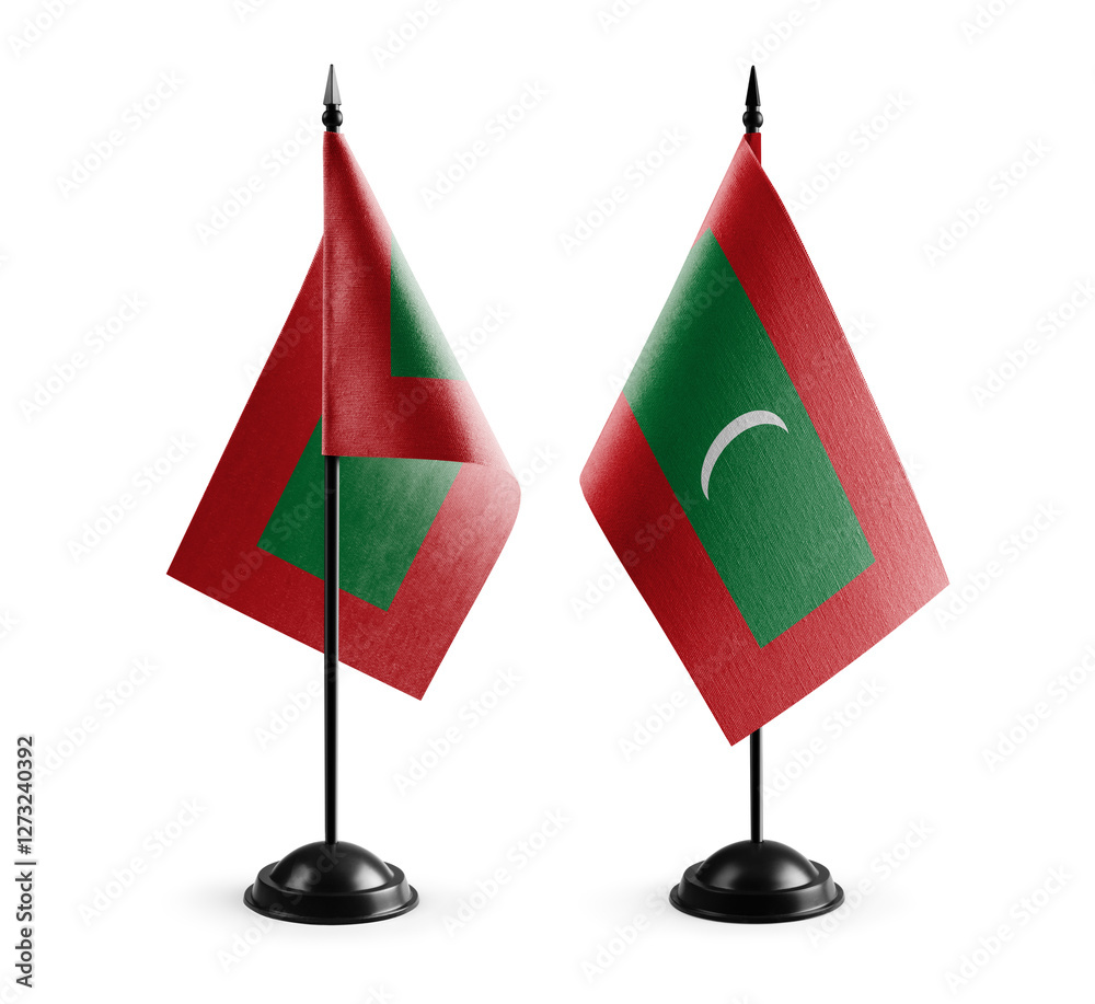 Small national flags of the Maldives on a white background Small national flags of the Maldives on a white background