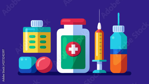 Wallpaper Mural Healthcare Supplies and Medications Medical Facility Digital Illustration Clean Environment Flat Design Health Awareness Torontodigital.ca