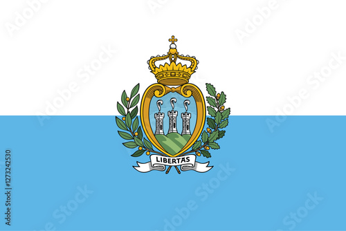 San Marino national flag with Actual Measurement