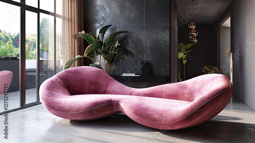 apartment with luxurious sofa