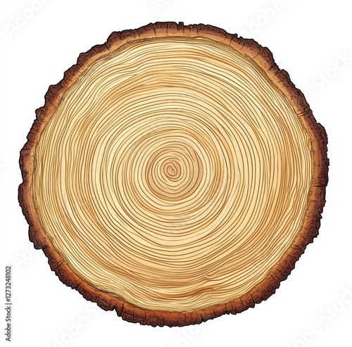 Detailed Tree Cross Section Illustration