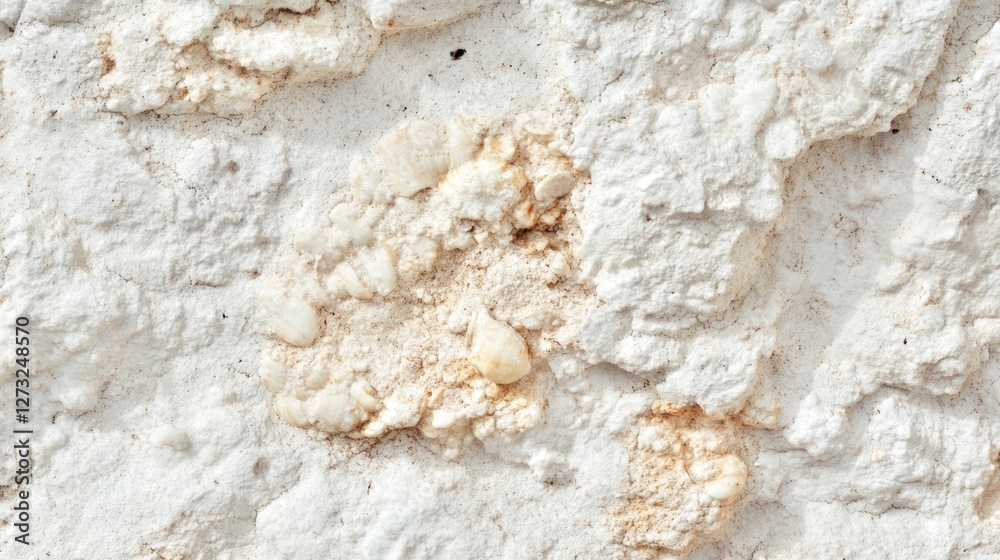 White Rock Surface With Embedded Fossils White Rock Surface With Embedded Fossils