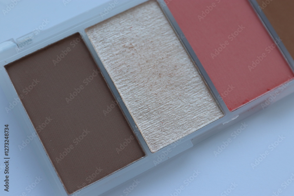 Fototapeta premium Palette of cosmetics for face makeup