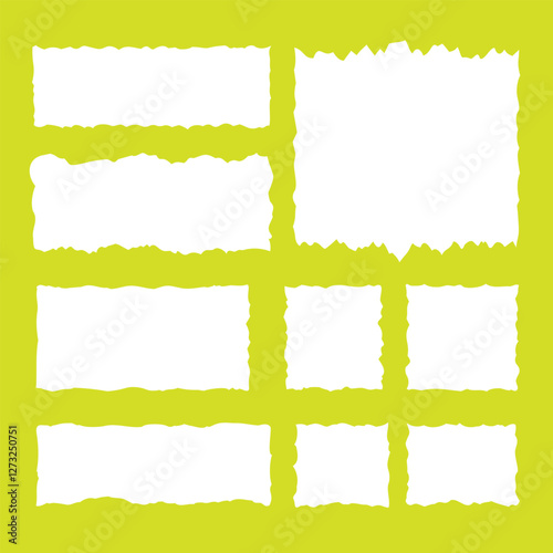 Blank Torn ripper paper hand draw set vector