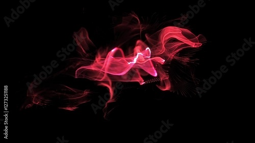 Fluid glowing colorful smoke burst opener flow element