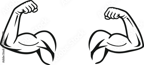 Biceps. Muscle icon. Gym logo. Vector